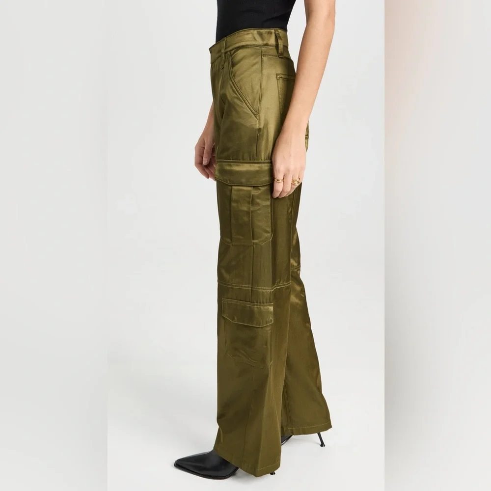 Rag & Bone Cailyn Japanese Satin Cargo Pants‎ Size 30 Army Green - Picture 3 of 16